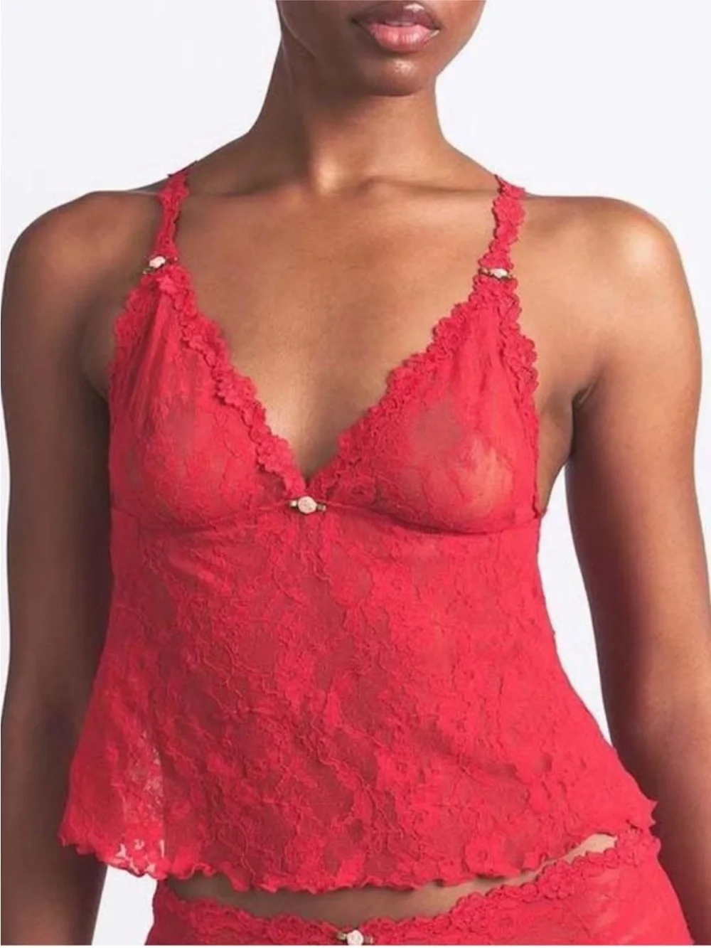 SKIMS NWOT Stretch Lace Triangle Cami - Red